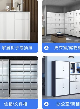 抽屉密码锁双开门衣橱储物柜智能柜门锁办公文件柜床头柜电子锁具