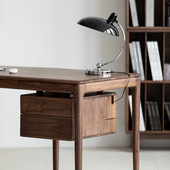 北欧黑胡桃木全实木书桌轻奢转角办公书房大电脑桌简约写字台定制