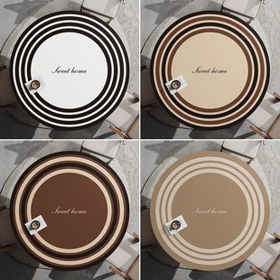 餐桌圆桌垫子防水防油免洗防烫pvc皮革家用大圆形桌布简约奶油风