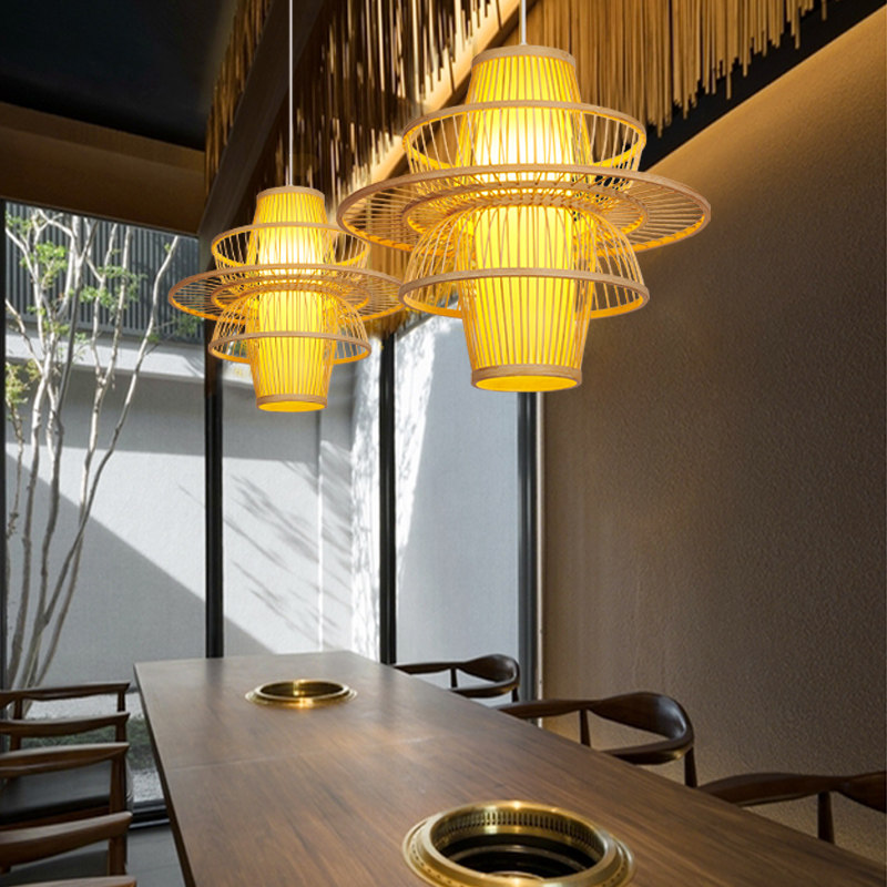 竹编吊灯日式民宿客栈田园风创意手工灯笼火锅店餐厅茶室竹子灯具,家装灯饰光源,餐厅吊灯,淘宝优惠券,粉丝福利购,淘宝优惠卷