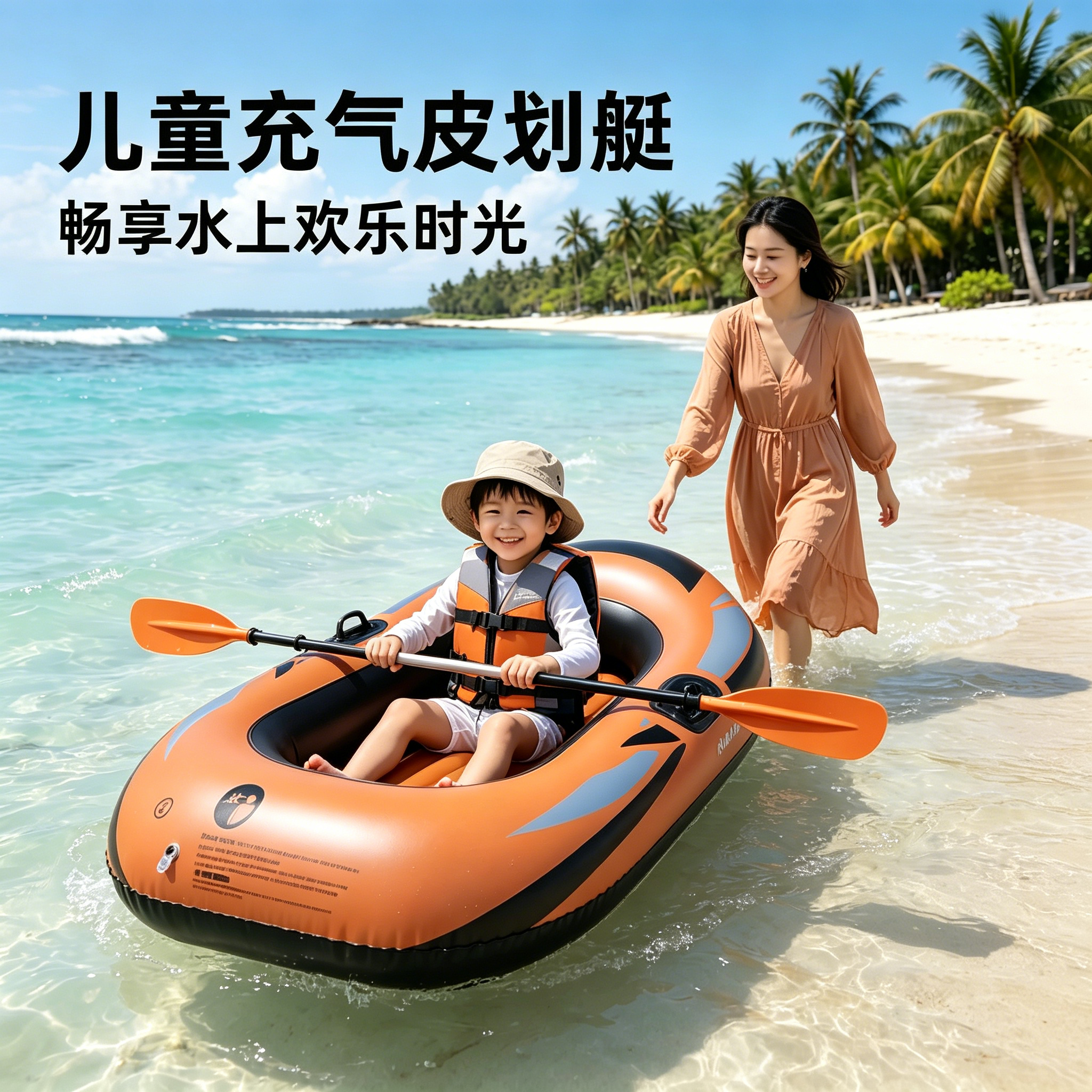 儿童充气船PVC加厚充气艇户外