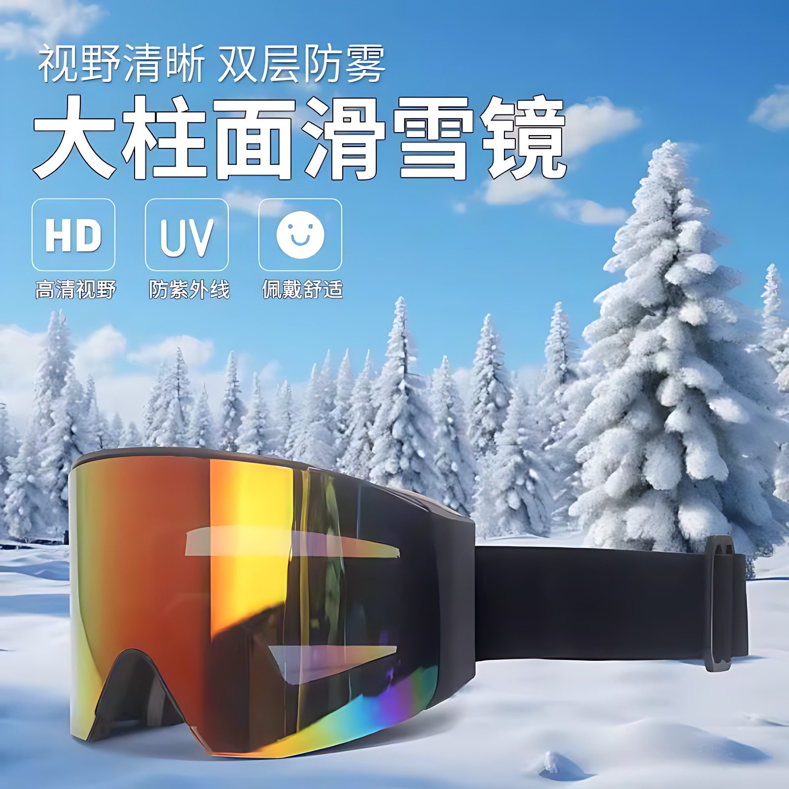 户外雪镜磁吸滑雪镜男女卡近视