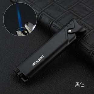 百诚新款超薄纤细直冲防风充气打火机金属蓝焰时尚经典小巧礼品盒