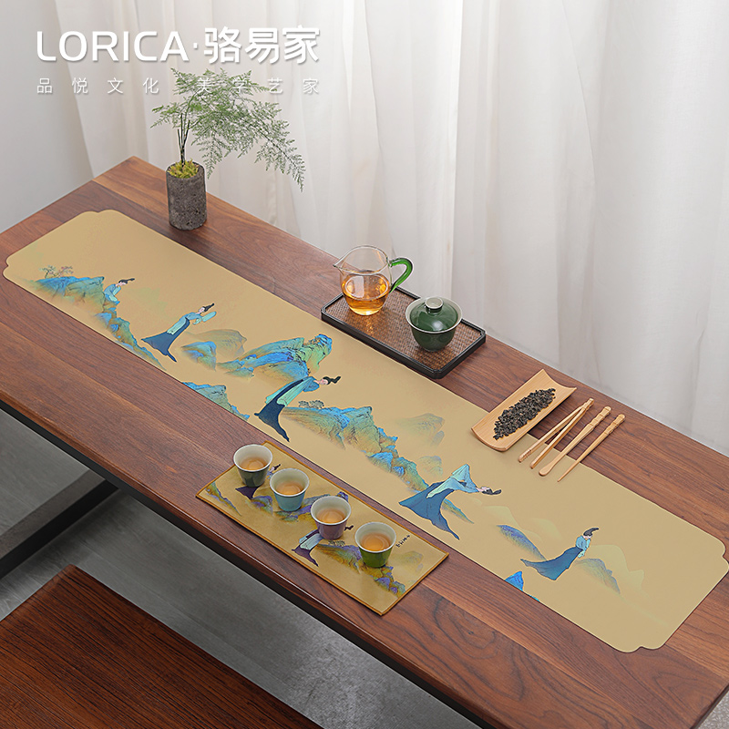 国风茶席新中式禅意防水茶台布高端茶桌垫布桌布中间长条茶旗桌旗