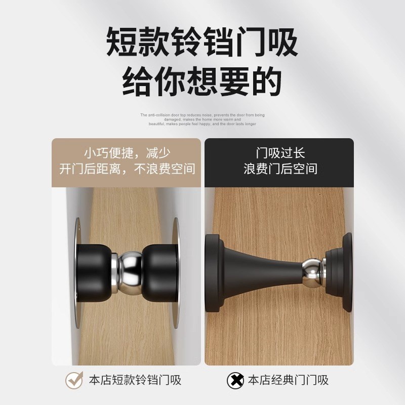 新款卧室门吸免打孔门挡器门阻器防撞门碰卫生间短款门后吸门固定