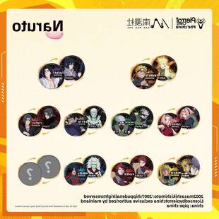 正版官谷火影忍者周边佐助鸣人卡卡西光栅徽章盲盒反光吧唧动漫