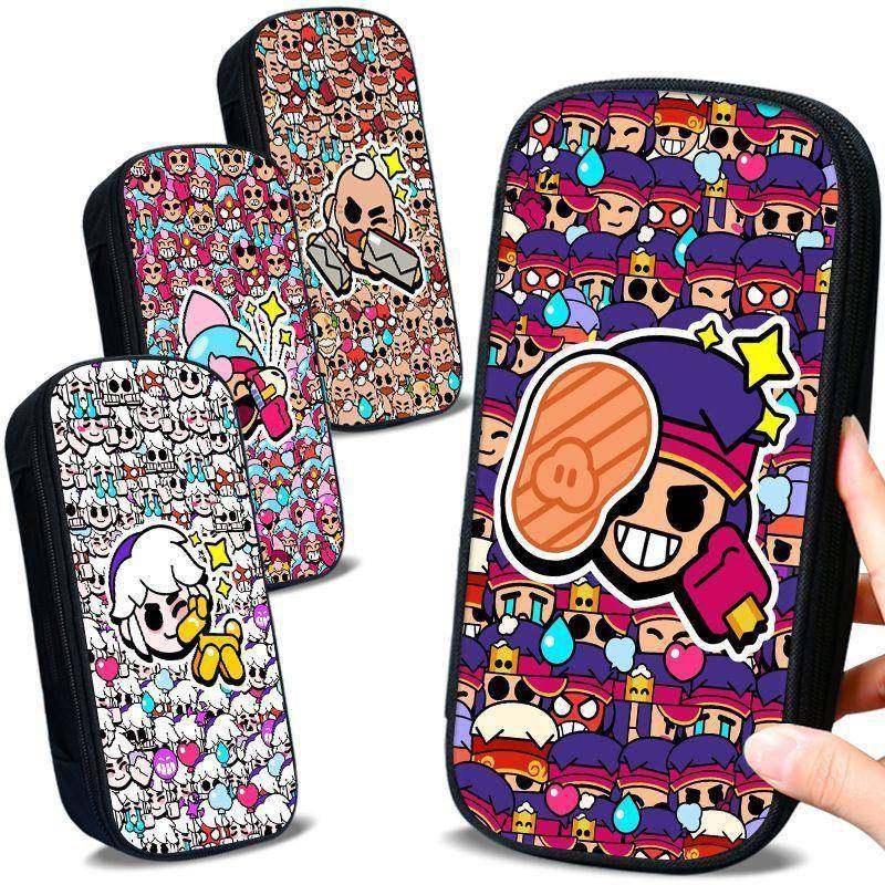 荒野乱斗笔袋游戏周边大容量帆布印花铅笔盒中小学生学习文具收纳