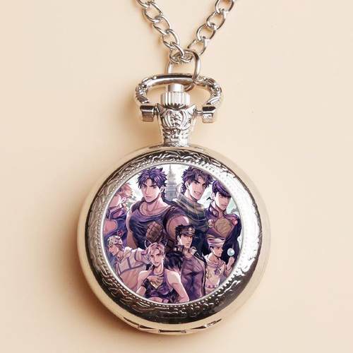 新款JOJO的奇妙冒险怀表 动漫周边学生钟表 二次元男女挂件手表项