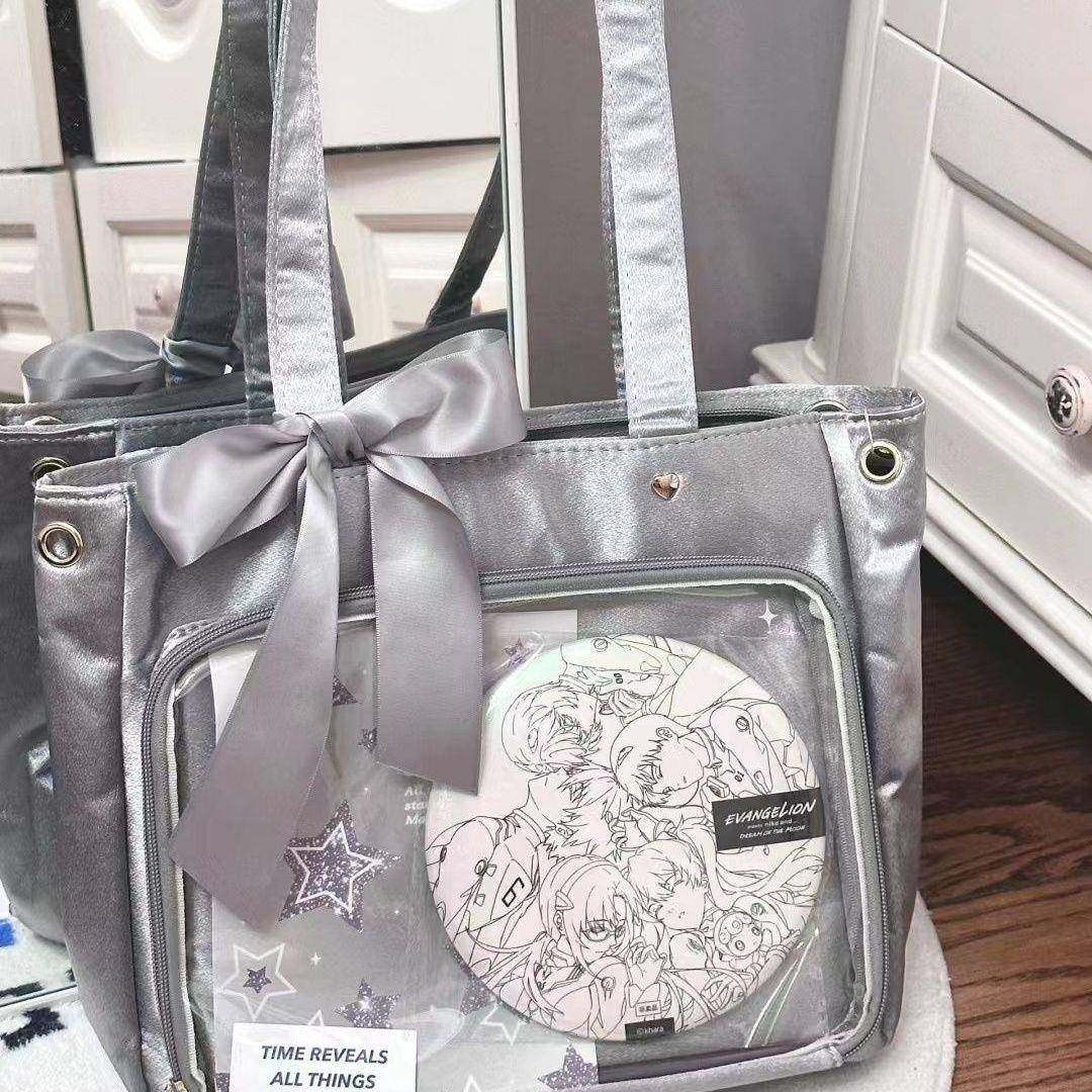 Seraphim原创缎面云朵痛日系大容量托特包二次元周边痛包斜跨单肩
