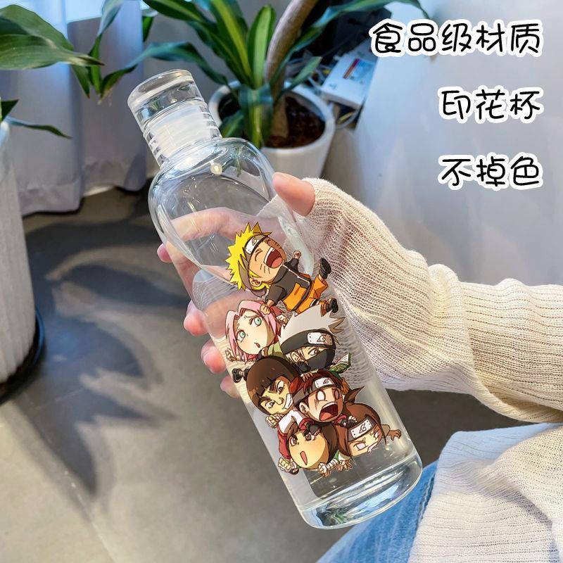 火影忍者鸣人杯子 高颜值水杯透明塑料网红杯来图定做动漫周边