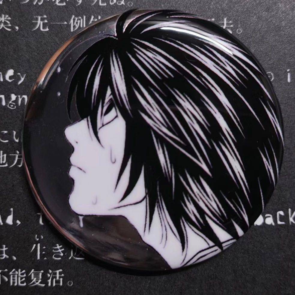 死亡笔记动漫周边常青款痛包首选担忧侧脸L高清吧唧徽章挂件