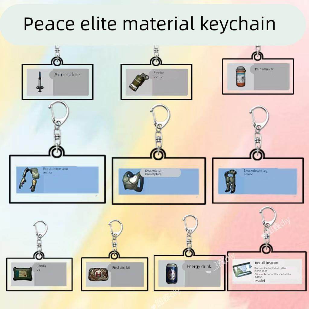 和平精英地铁逃生周边装备钥匙扣召回信标外骨骼腿甲臂书包小挂件