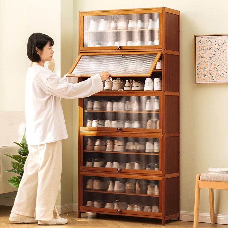 简易鞋架子鞋柜木制宿舍占地小放家门口多层防尘入门鞋架子收纳架
