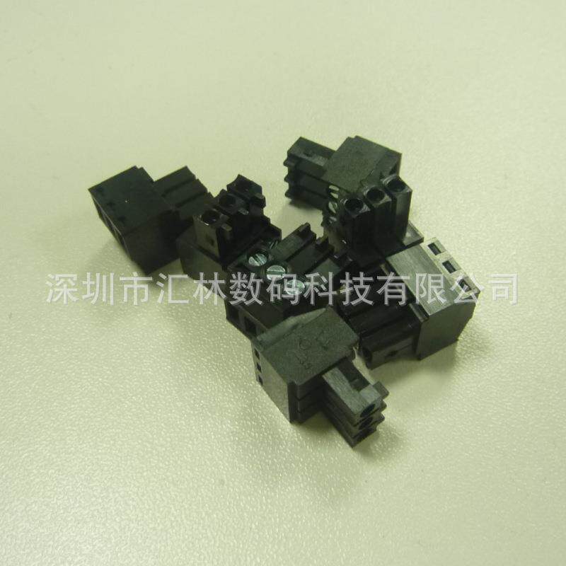深圳汇林WF735-3.5mm插拔式端子插头-黑色/绿色端子台