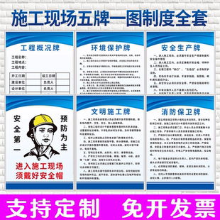 施工现场五牌一图全套制度牌文明施工操作规程牌工程概括标牌示牌