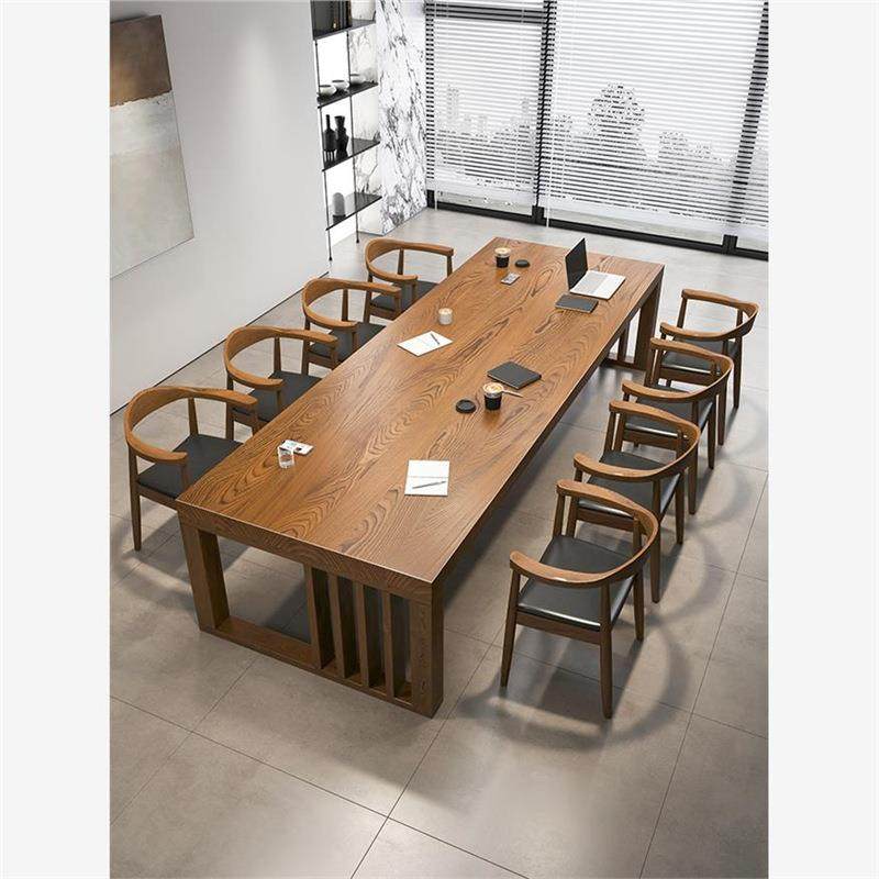 去客厅化实木大书桌阅读学习桌图书馆长条桌家用工作台学生电脑桌