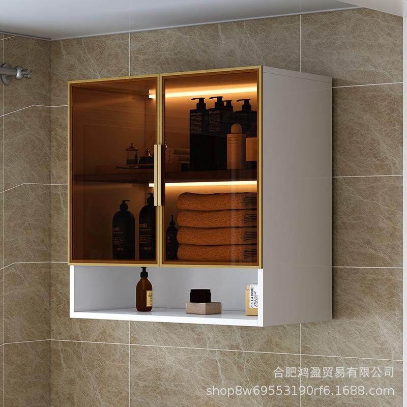 厨房壁挂玻璃柜墙上储物柜悬挂式调味料置物柜上翻美式墙壁柜吊柜