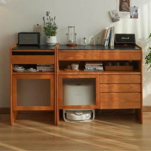 新款实木扫地机器人柜日式客厅收纳柜云鲸科沃斯储物柜可移动