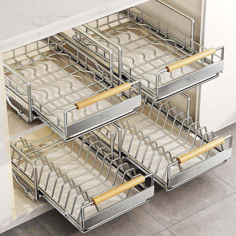 不锈钢碗碟收纳架厨房抽屉式放碗盘拉篮橱柜内置物架沥水碗架,纺织面料/辅料/配套,纺织机械配件,淘宝优惠券,粉丝福利购,淘宝优惠卷