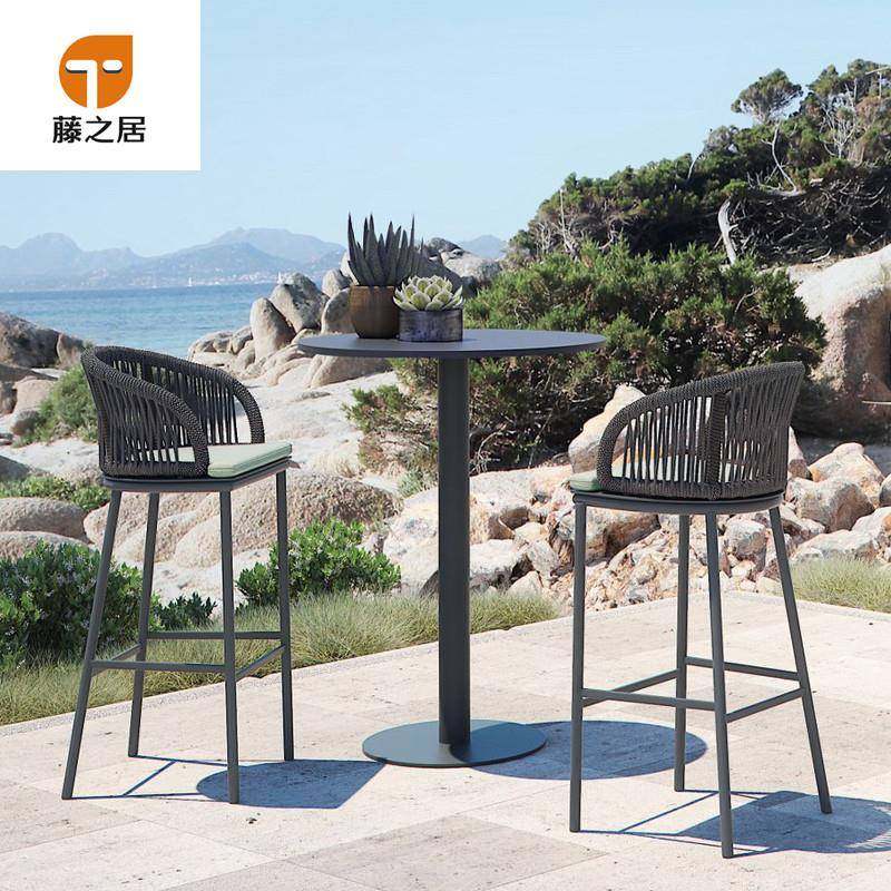 北欧户外藤编吧椅高端高脚凳室外别墅露天酒吧民宿酒店吧凳吧台椅,基础建材,脚轮/万向轮,淘宝优惠券,粉丝福利购,淘宝优惠卷