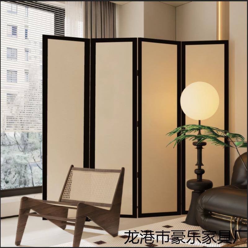 奶油风屏风隔断客厅现代简约卧室房间玄关遮挡可移动折叠法式背景