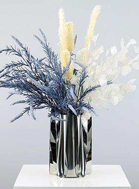 高端轻奢蓝色仿真花艺摆件样板房客厅餐桌摆花酒店售楼处软装饰品