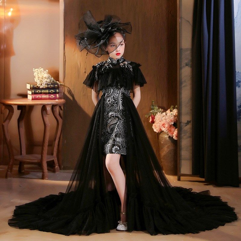 2024女童公主裙高端儿童模特走B秀拖尾晚礼服小女孩主持人演出服,童装/婴儿装/亲子装,儿童礼服,淘宝优惠券,粉丝福利购,淘宝优惠卷