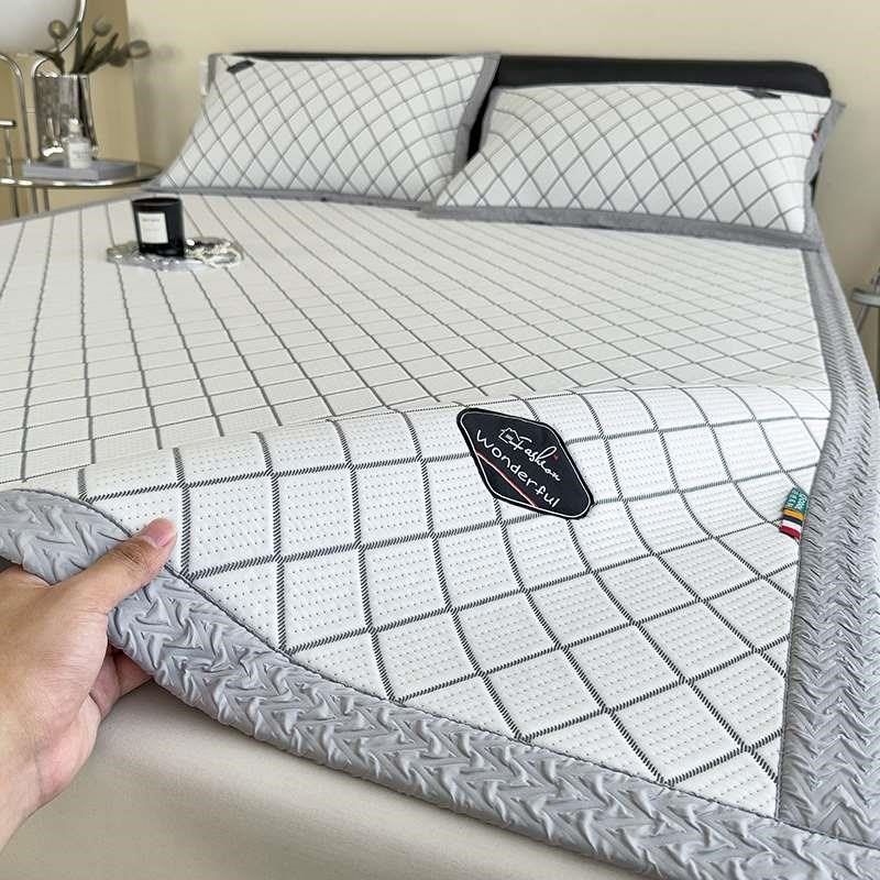 夏季凉感冰丝凉席三件套可机洗水洗床笠款夏O天泡泡席空调席子软,床上用品,冰丝席,淘宝优惠券,粉丝福利购,淘宝优惠卷