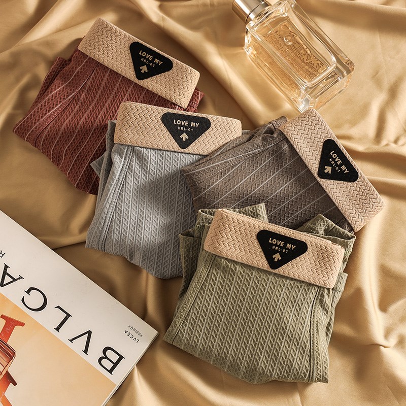 男士内裤男冰丝透气条纹夏季潮流个性2025新款抑菌裆平角四角短裤