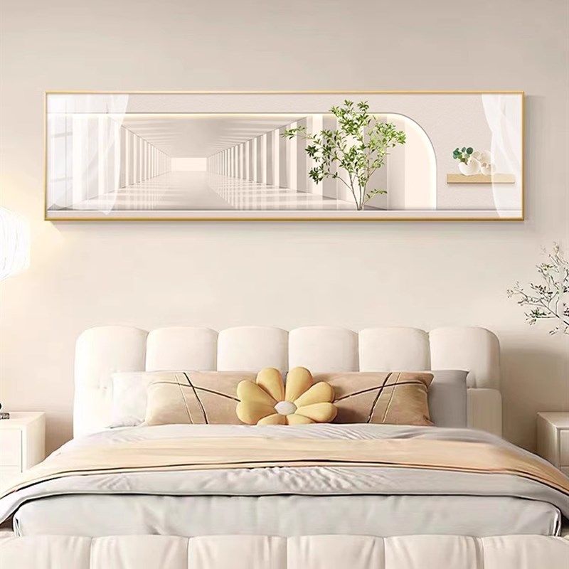 小清新卧室床头装饰画现代简约新款绿植主卧房间背景墙面壁画挂画