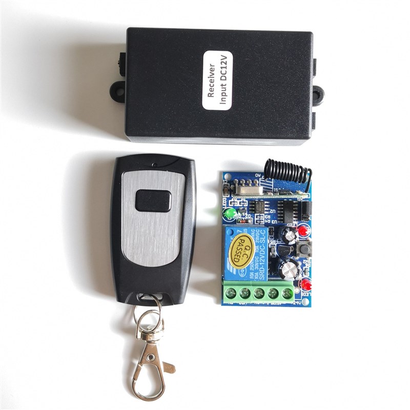 遥控开关 12V单路 无线遥控开关 开关量 门禁道闸电源开关 学习型
