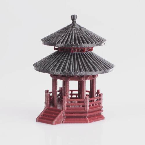 圆形小凉亭d造景小摆件假山奇石水陆缸鱼缸庭院盆景书房古建筑模