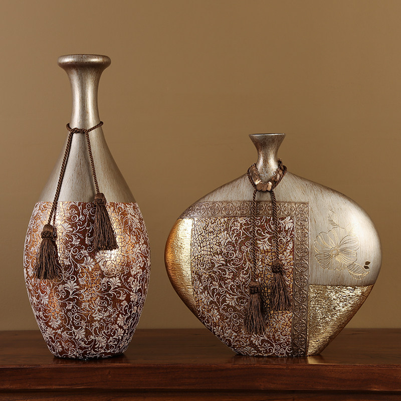 复古桌面电e视柜新花器玄关奢华客厅花瓶中式装饰品样板间摆贴花,家居饰品,桌面摆件,淘宝优惠券,粉丝福利购,淘宝优惠卷