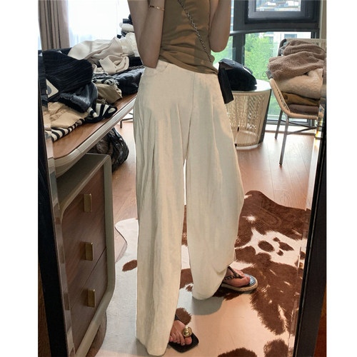 孕妇阔腿裤春夏装2023新款雪纺皱皱裤托腹休闲宽松百搭显瘦长裤子