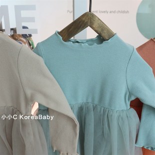 宝宝纯棉长袖 新款 洋气公主纱裙 韩国女童2021秋季 搭配神器打底裙