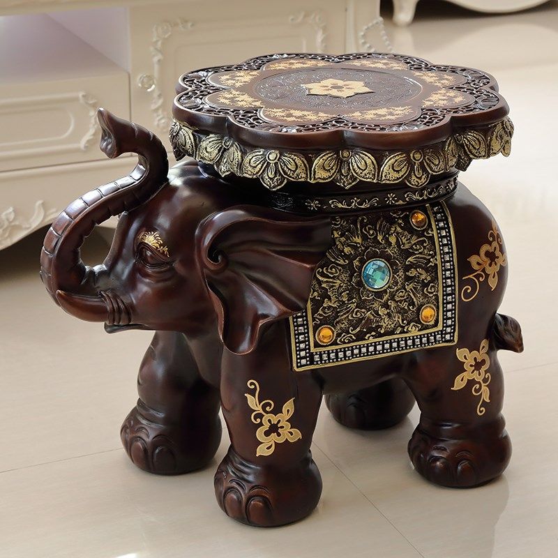 新中式高档换鞋凳进门口酒店客厅家用穿鞋凳大象凳子乔迁新居礼物,家居饰品,落地摆件,淘宝优惠券,粉丝福利购,淘宝优惠卷