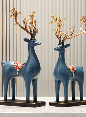 国风装饰唐鹿招财福禄鹿摆件家居饰品乔迁新居客厅玄关酒柜装饰品