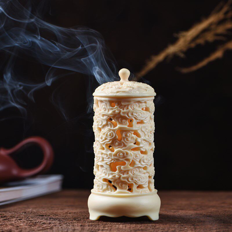 香炉家用室内古典祥云立式香薰炉禅意茶道檀香炉无粘粉盘香炉摆件