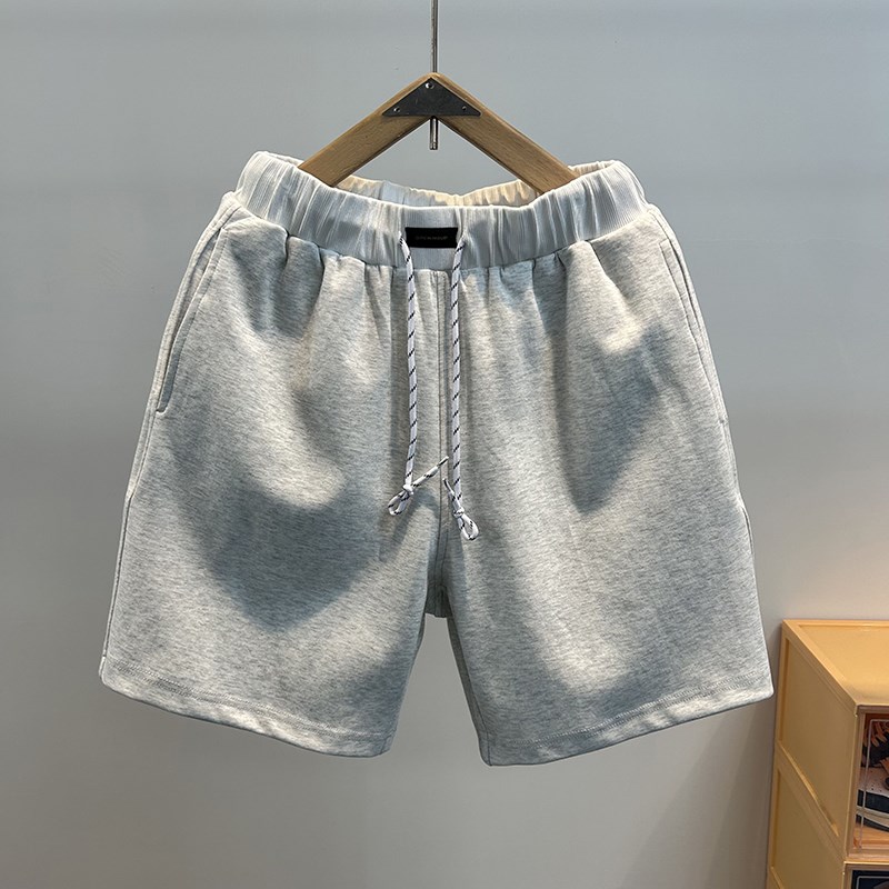 夏季高街抽绳运动短裤潮牌男复古松紧腰美式休闲垂感五分裤子中裤