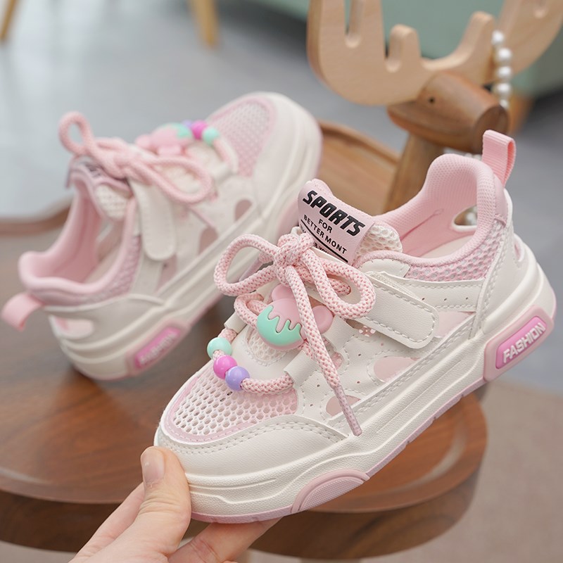 女童运动凉鞋2025夏季新款透气儿童鞋子镂空网面童鞋软底女孩网鞋