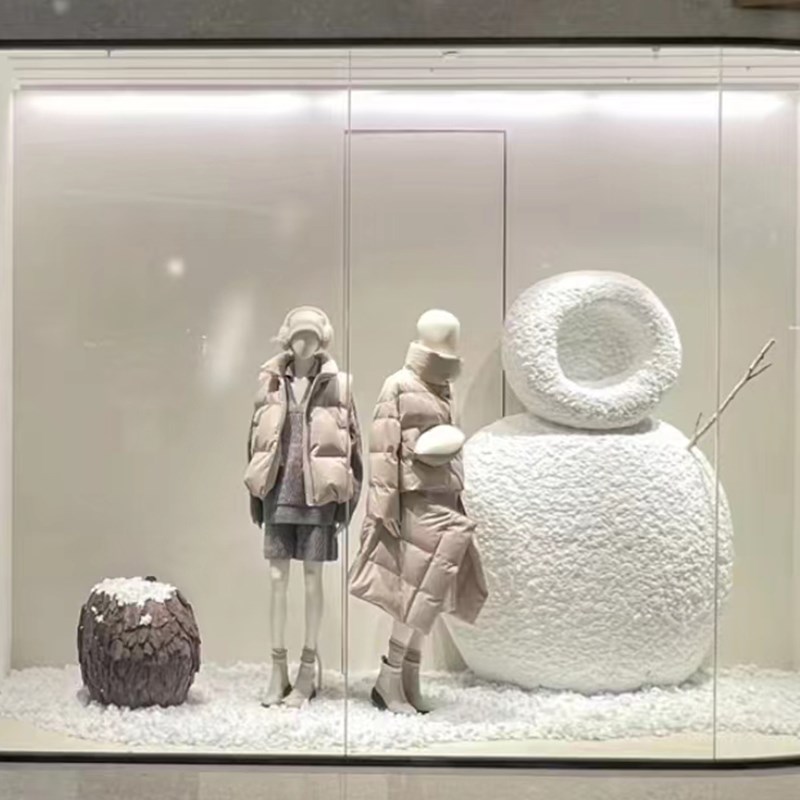 泡沫雕塑橱窗装饰道具网红服x装店陈列商场美陈场景布置诧寂风摆