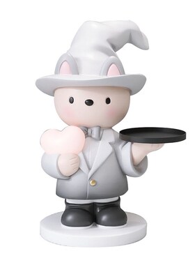 创意熊公仔落地摆件家居饰品托盘收纳客厅电视柜沙发旁灯乔迁新居