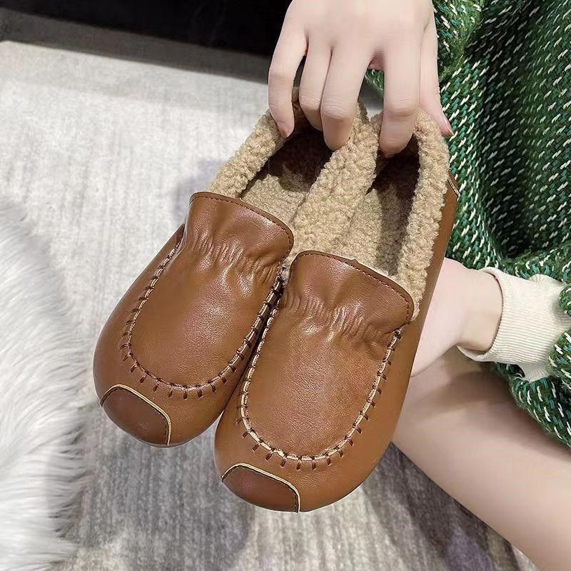 牛筋底一脚蹬加绒加厚雪地靴女防水皮面孕妇加厚防滑保暖豆豆棉鞋,女鞋,棉鞋,淘宝优惠券,粉丝福利购,淘宝优惠卷