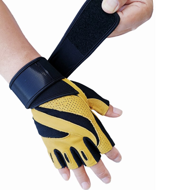 健身真皮男护腕半指手套器械力量举重锻炼引体向上单杠哑铃护手掌