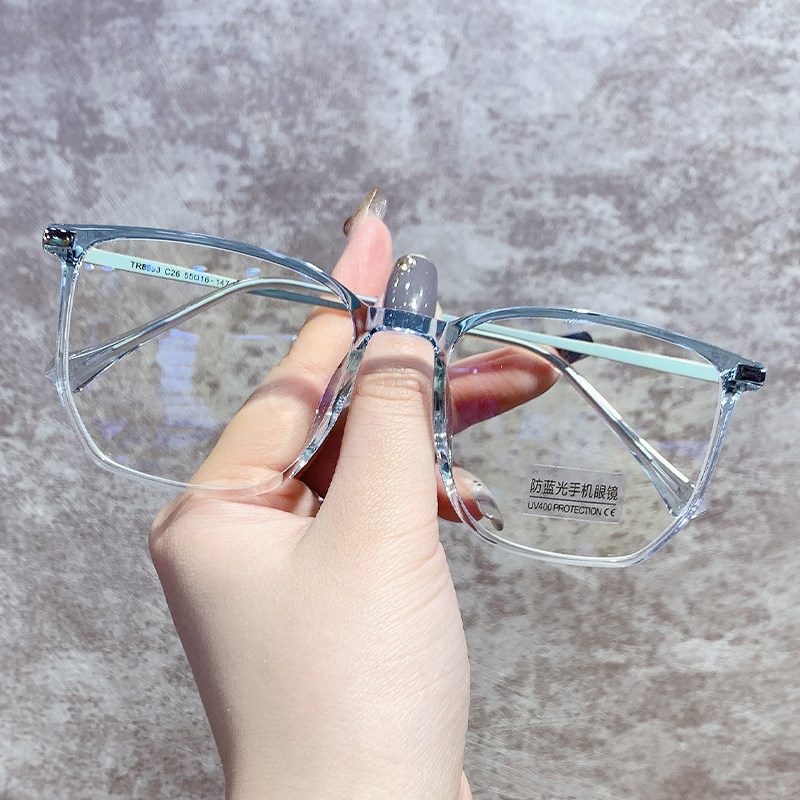 网红款素颜透明边框近视眼镜女大脸显瘦成品光学眼睛框架男韩版潮,ZIPPO/瑞士军刀/眼镜,定制成品光学镜,淘宝优惠券,粉丝福利购,淘宝优惠卷