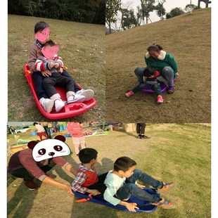 儿童滑草板划草垫加厚神器滑坡沙板滑梯垫板滑雪草X坪梭梭板滑垫