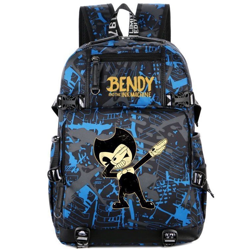 班迪与墨水机器印墨机动漫书包户外休闲时尚男女中小学生双肩背包