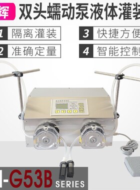 G53B双头蠕动泵定o量液体灌装机502胶水肥料农药墨水半自动分装机