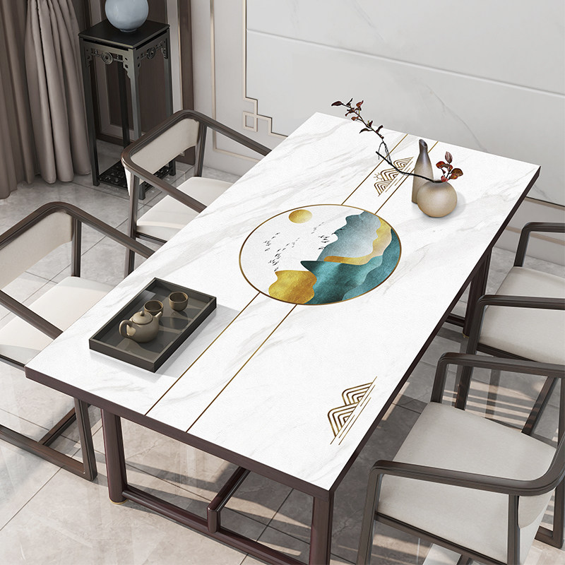新中式桌垫中国风皮革桌布防水防油免洗pvc餐桌垫桌面家用茶几垫,居家布艺,桌布,淘宝优惠券,粉丝福利购,淘宝优惠卷