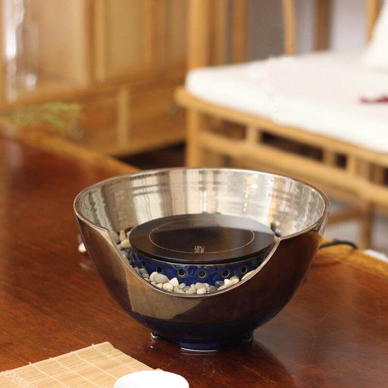 龙隐斋铁壶电陶炉静音银壶茶炉迷你煮茶炉泡茶烧水茶具观山